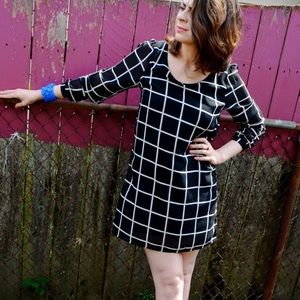 Black Lattice Shift Dress